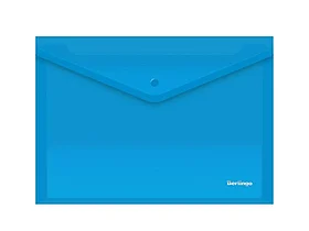Папка-конверт на кнопке Berlingo, А4, 0,18 мм, синяя