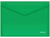 Папка-конверт на кнопке Berlingo, А4, 0,18 мм, зеленая