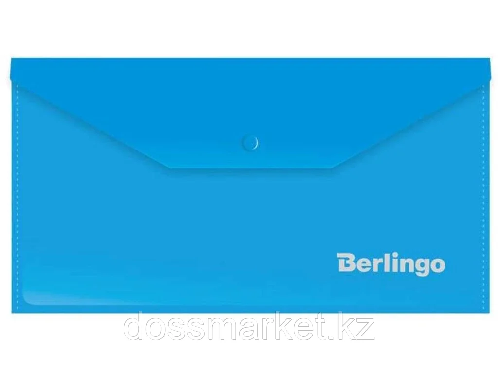 Папка-конверт на кнопке Berlingo, C6, 180 мкм, синяя