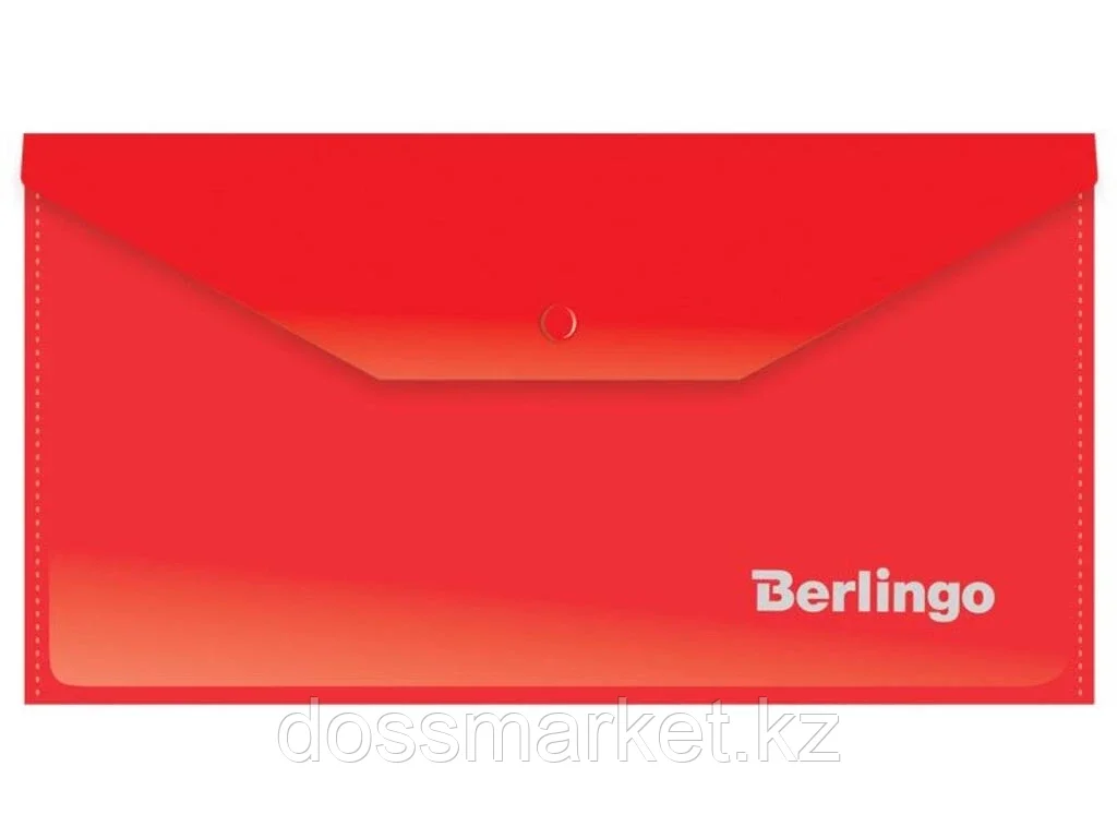 Папка-конверт на кнопке Berlingo, C6, 180 мкм, красная