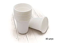 Стакан одноразовый для хол/гор воды, 200 мл, 10 штук в упаковке, белый