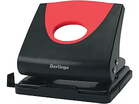 Дырокол Berlingo "Office Soft" до 20 листов, пластиковый, с линейкой, красный