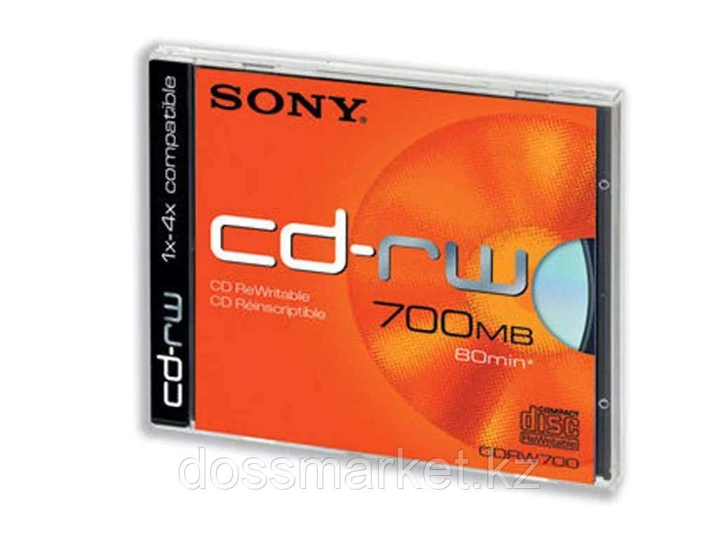 Диск CD-RW SONY 700mb slim-box (в пластиковой коробочке) - фото 1 - id-p101460980
