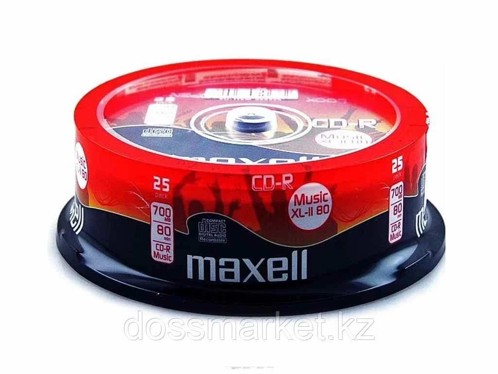 Диск CD-R MAXELL 700МВ/52х Cake Box (25 штук в упаковке)