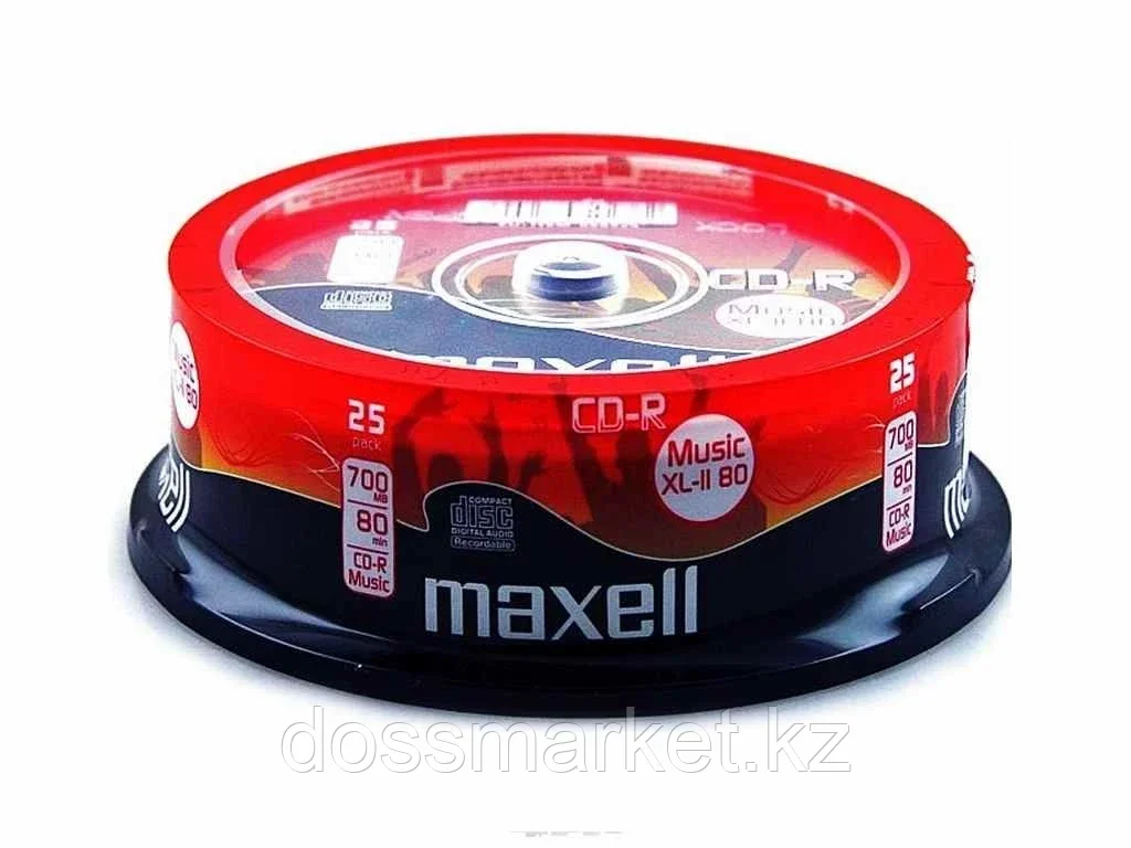 Диск CD-R MAXELL 700МВ/52х Cake Box (25 штук в упаковке) - фото 1 - id-p101460990