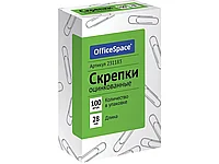 Скрепки OfficeSpace 28 мм, оцинкованные, 100 шт/упак