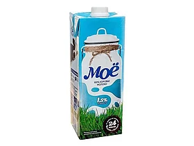 Молоко "Моё" ультрапастеризованное 1,5%, 1 литр