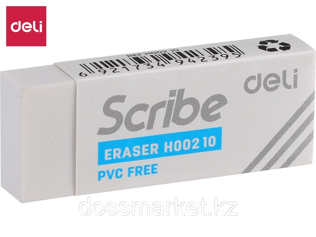 Ластик DELI "Scribe", белый (54х20х10 мм) - фото 1 - id-p101460374