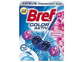Блок Bref Color-Актив для унитаза, цветочная свежесть, 50 гр