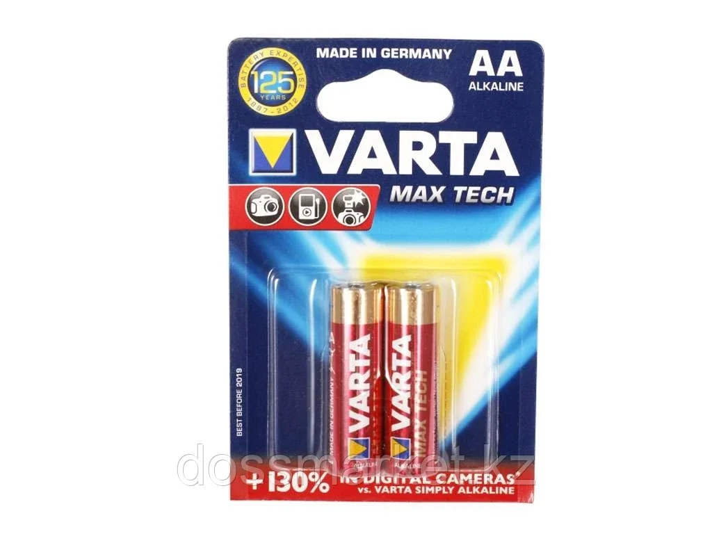 Батарейки VARTA "Max Tech" АА (пальчиковые) 2 шт/упак - фото 1 - id-p101461355