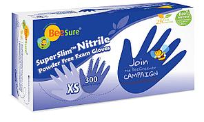 Nitrile SUPERSLIM — тонкие нитриловые перчатки (без пудры), голубые, 150 пар