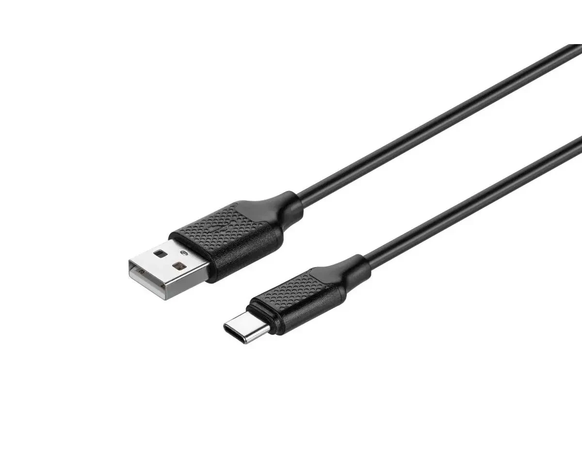 Кабель KITs USB 2.0 to USB Type-C cable, 2A, black, 1m,: KITS-W-004
