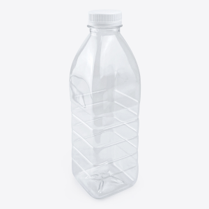 Казахстан Бутылка 1000мл PET  квадратная прозрачная с крышкой диаметр горловины 3,8см h24см дно 7х7см