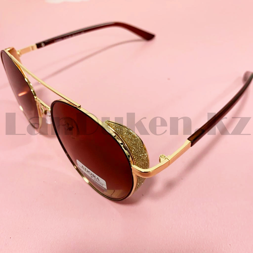 Солнцезащитные очки с коричневыми стеклами UV 400 Adora со стразами - фото 3 - id-p101476035