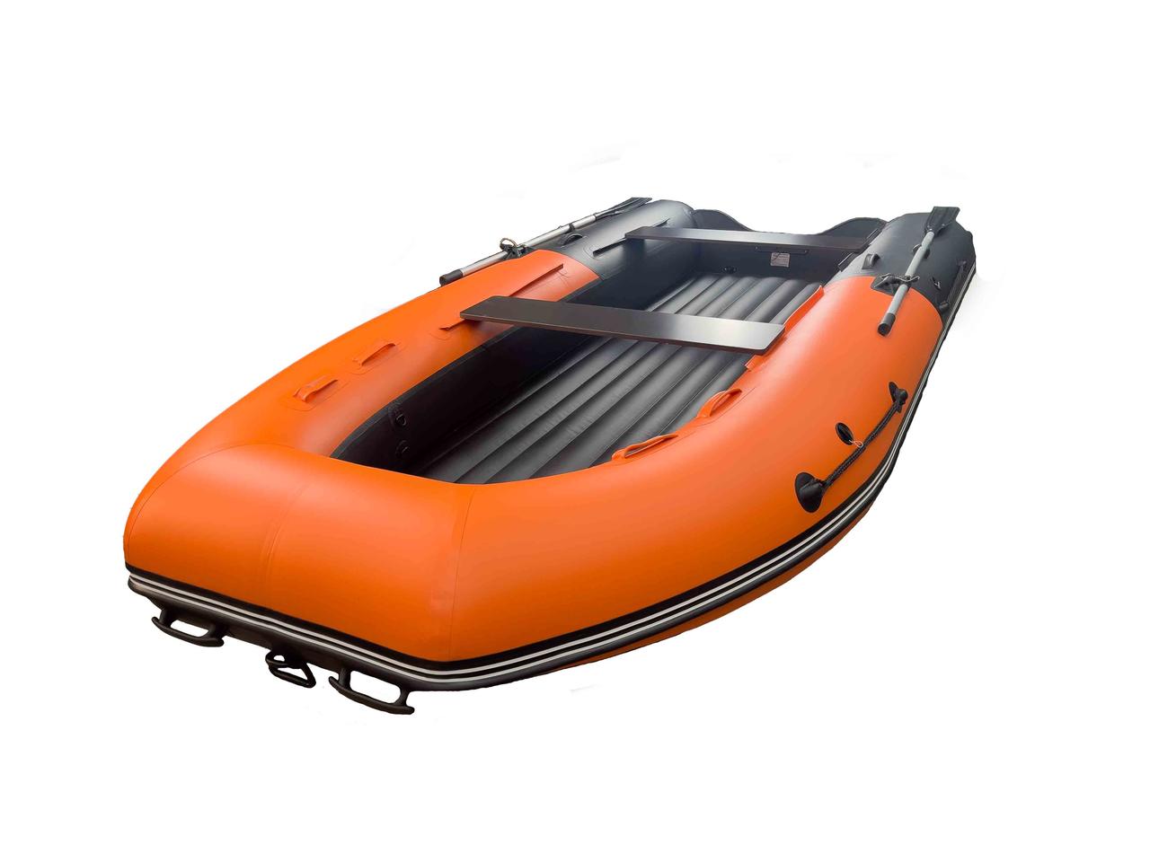 Лодка REEF-400 нд ТРИТОН S MAX стеклопластиковый интерцептор черный/оранжевый - фото 2 - id-p101340801