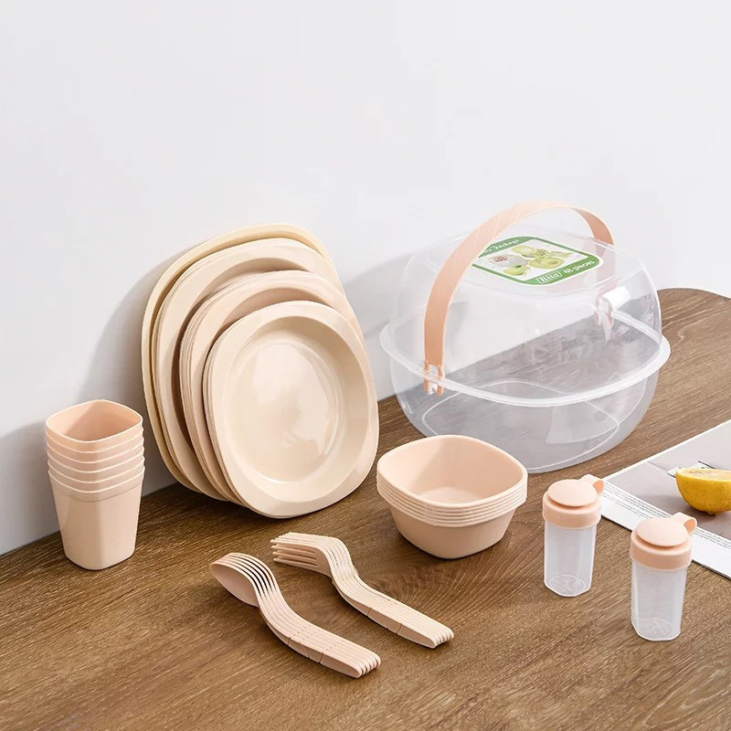 Набор пластиковой посуды для пикника 48 предметов - фото 2 - id-p101489963