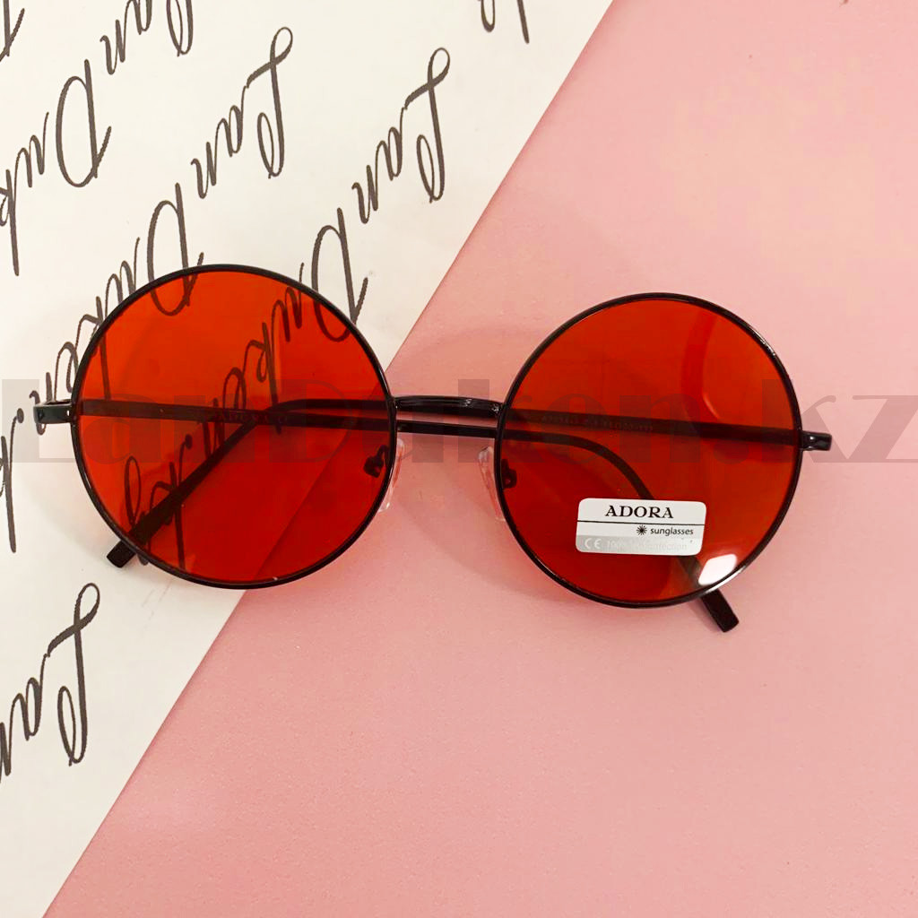 Солнцезащитные очки с красными стеклами UV 400 Adora круглая - фото 6 - id-p101505970