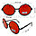Солнцезащитные очки с красными стеклами UV 400 Adora круглая, фото 2