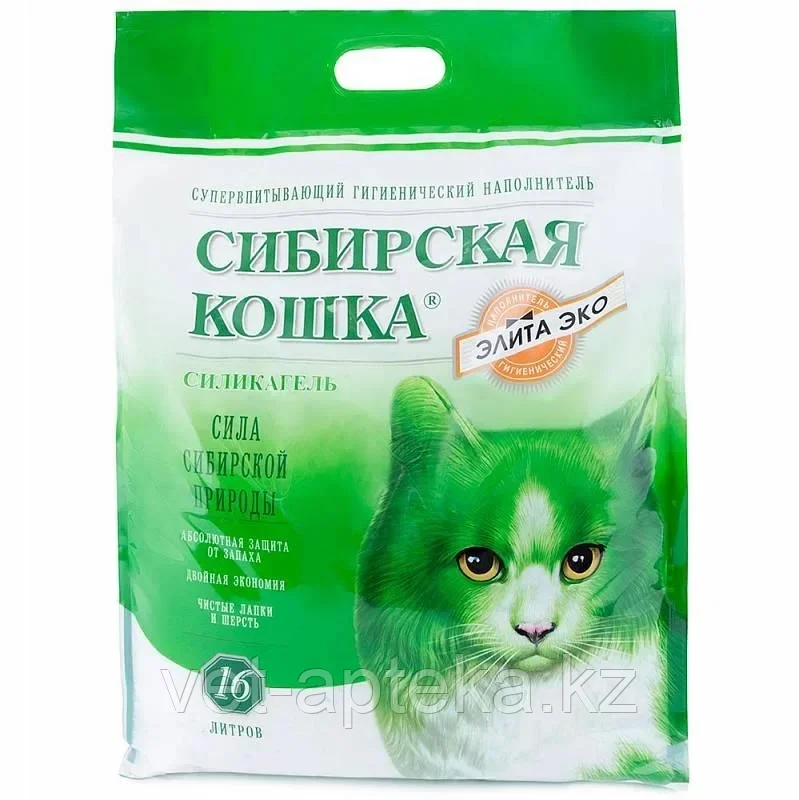 Наполнитель Сибирская кошка элитный 16 л селикагель