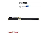 Ручка пластиковая шариковая Monaco, 0,5мм, синие чернила, черный, фото 2