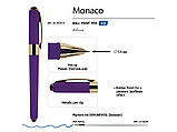 Ручка пластиковая шариковая Monaco, 0,5мм, синие чернила, фиолетовый, фото 3