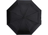 Зонт-полуавтомат складной Motley с цветными спицами, черный/синий, фото 5