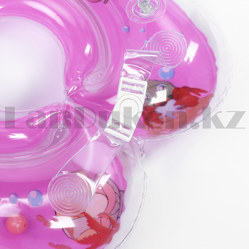 Детский круг цветок с погремушкой для купания на шею 40 см розовый - фото 6 - id-p46149578
