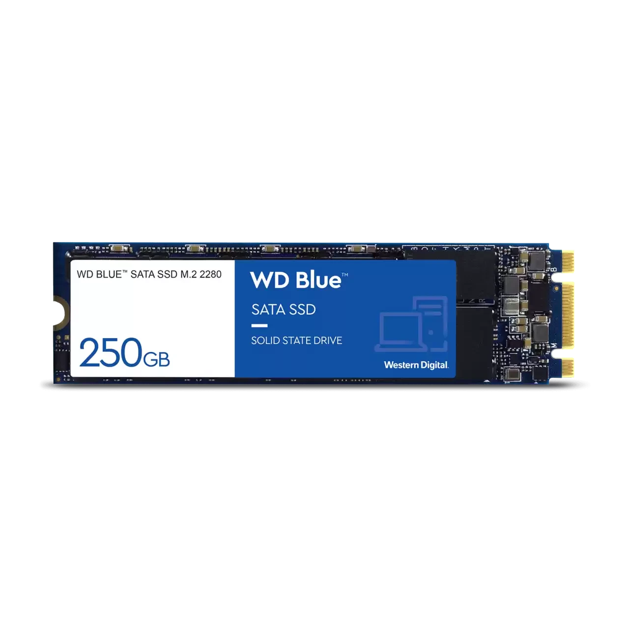 Western Digital WDS250G2B0B Твердотельный накопитель 250GB SSD Серия BLUE 3D NAND M,2 2280 SATA3 - фото 1 - id-p101513102