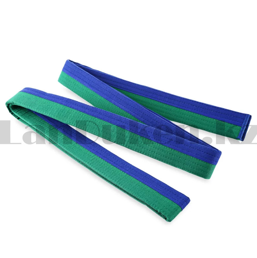 Пояс для кимоно двухцветный 260 см сине-зеленый - фото 6 - id-p101513249