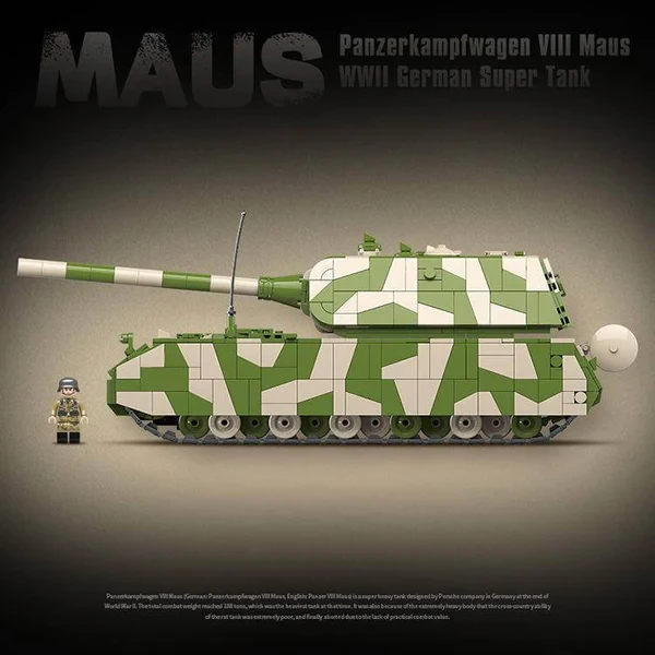 Конструктор 100234 Немецкий Танк Panzerkampfwagen VIII «Maus» 2930 дет. - фото 3 - id-p101505964