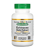 California gold nutrition EuroHerbs, экстракт эхинацеи, 80 мг, 180 вегетарианских капсул