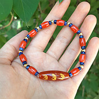 Браслет на удачу с Бусиной Дзи 5 летучих мышей