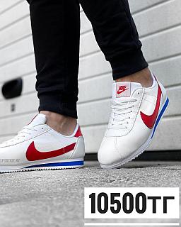 Кроссовки Nike Cortez бел крас лого