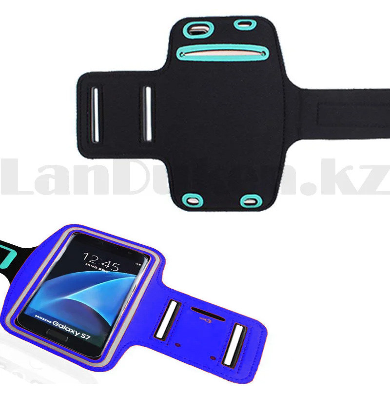 Спортивный чехол для телефона на руку диагональю 6,5'' 16,5 см синий - фото 5 - id-p101560835