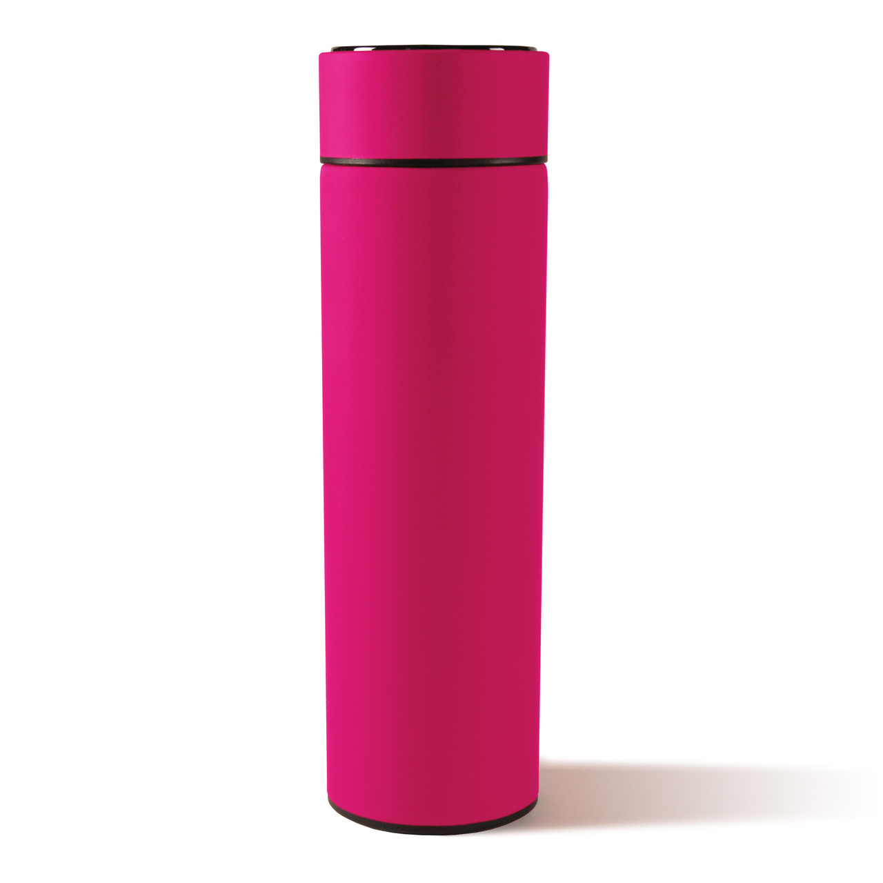 Термос soft-touch MARK LED, розовый, фото 1