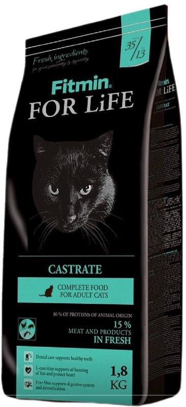 Fitmin For Life Castrate корм для взрослых кошек с избыточным весом, кастрированных и стерилизованных, 1.8кг