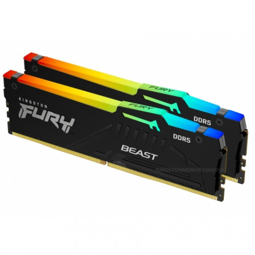 Оперативная память Kingston Fury Beast RGB 16Gb(8x2) 6000MHz DDR5 DIMM, CL40, 1.25v, KF560C40BBAK2-16