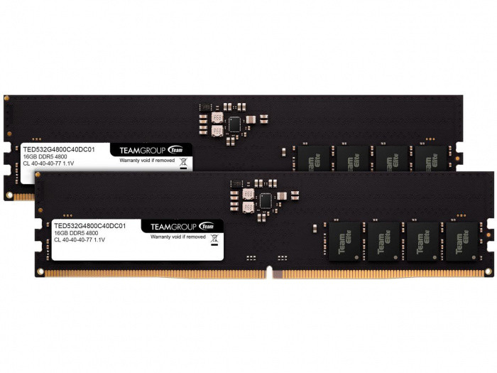 Оперативная память Team Group Elite 32Gb (16x2) /4800MHz DDR5, CL40, TED532G4800C40DC01