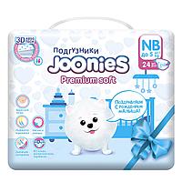Joonies: Подгузники Premium Soft, размер NB (0-5 кг), 24 шт