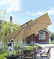 Зонт квадратный "Комфорт Lux" с вентиляцией (4х3м), бежевый БЕЗ КАМНЕЙ