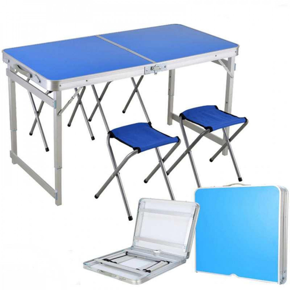 Стол с 4 стульями для пикника FG-120-blue, фото 1