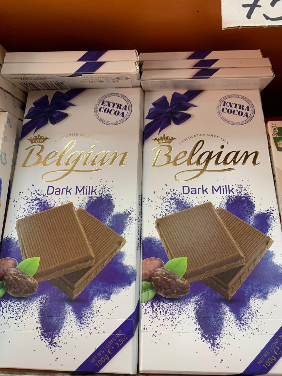 Плитка шоколада Belgian ТЕМНЫЙ ШОКОЛАД Darck Milk 100 гр.