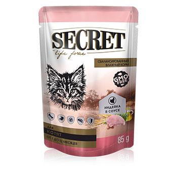 Паучи Secret Life Force для  котят от 1 до 12 месяцев 85 гр. / Индейка в соусе