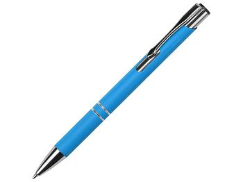 Ручка металлическая шариковая Legend Gum софт-тач, голубой