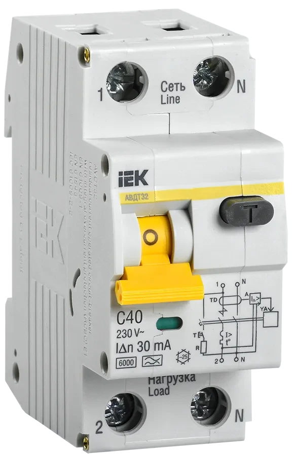Автоматический выключатель дифференциального тока АВДТ32 C40 IEK