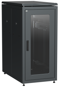 ITK Шкаф сетевой 19" LINEA N 24U 600х800 мм стеклянная передняя дверь, черный - фото 1 - id-p83987246