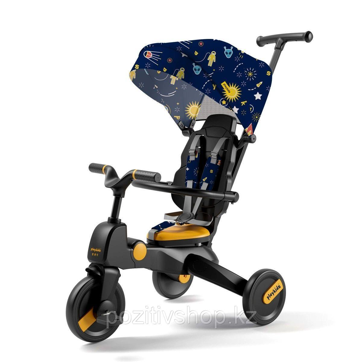 Трехколесный складной велосипед 168 Синий Космос, фото 1