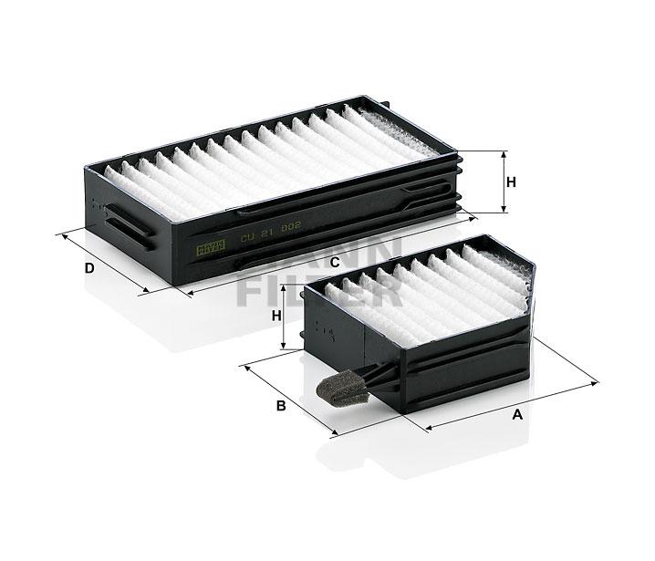MANN-FILTER cалонный фильтр CU 21 002-2 (2 шт.)