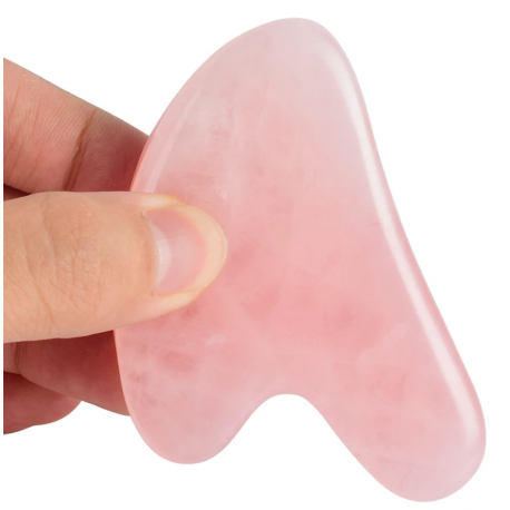 Скребок Сердце Гуаша массажер для лица Розовый кварц ( натуральный камень) - фото 2 - id-p89761296