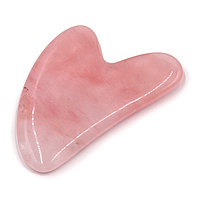Скребок Сердце  Гуаша массажер для лица Розовый кварц ( натуральный камень)